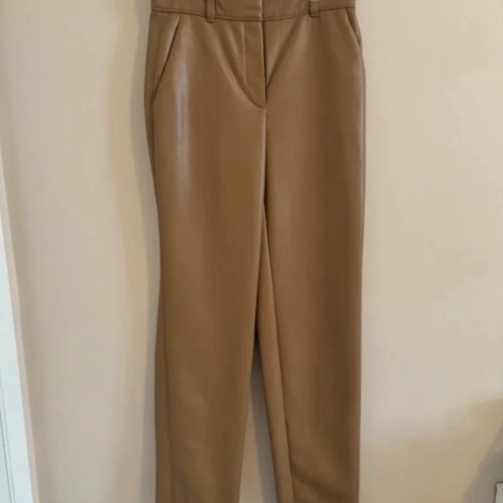 Aritzia Babaton pleather tan pants